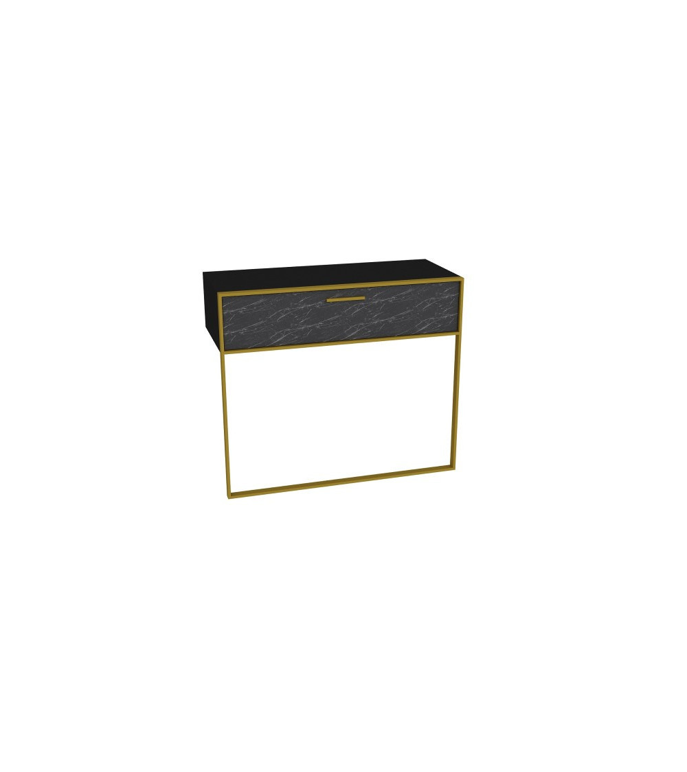Console POLKA noir et doré 90 cm Console POLKA noir et doré 90 cm