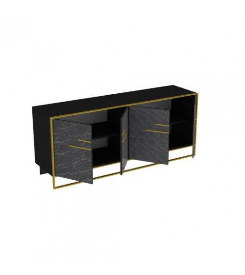 Consola POLKA negro y dorado 90 cm