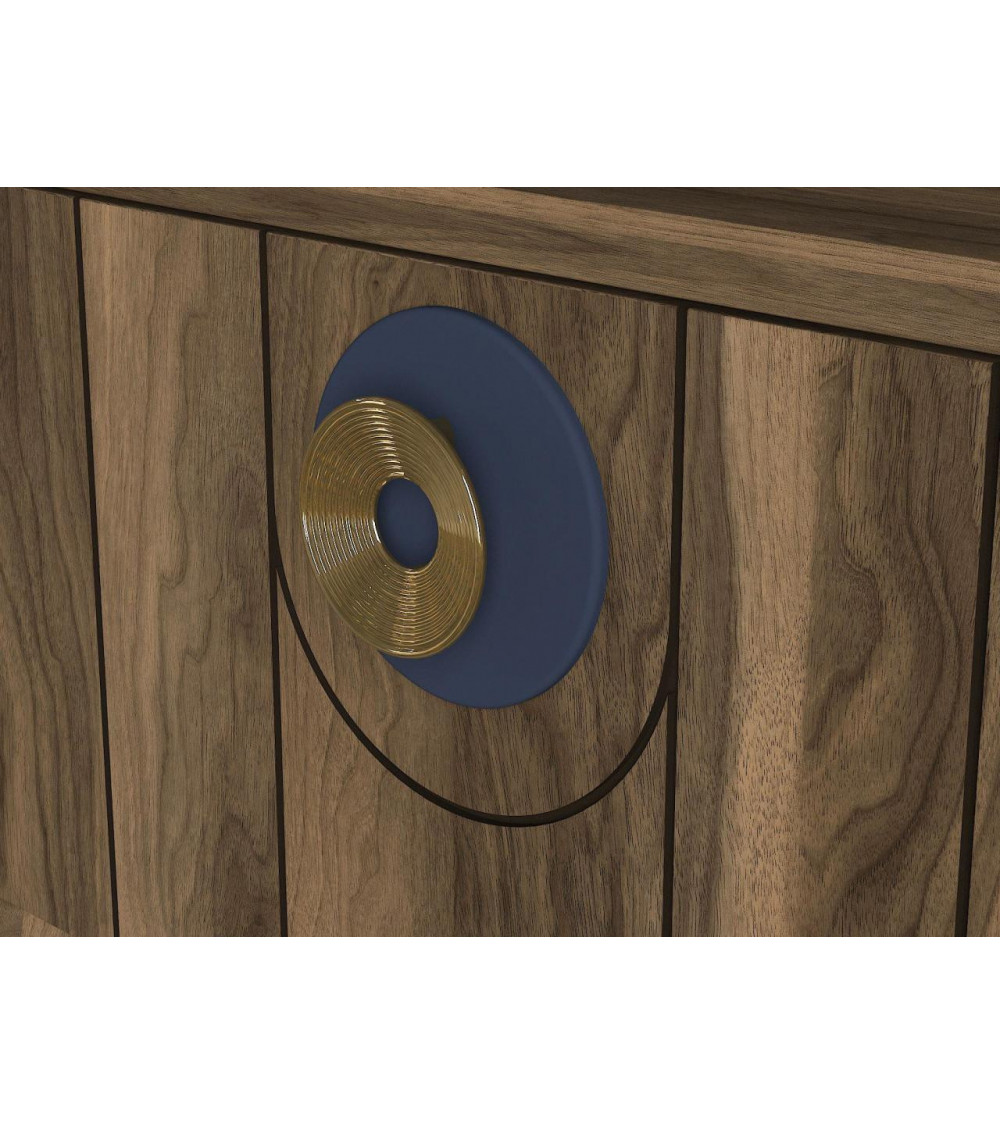 Conjunto mueble TV NATURE blanco y nogal 120 cm