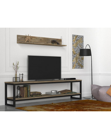 Conjunto mueble TV RIALTO nogal 150 cm