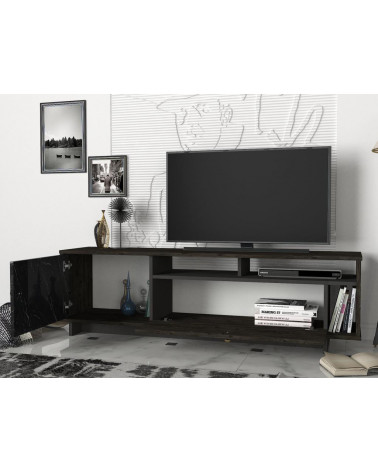 Mueble TV LARA metal y nogal 120 cm