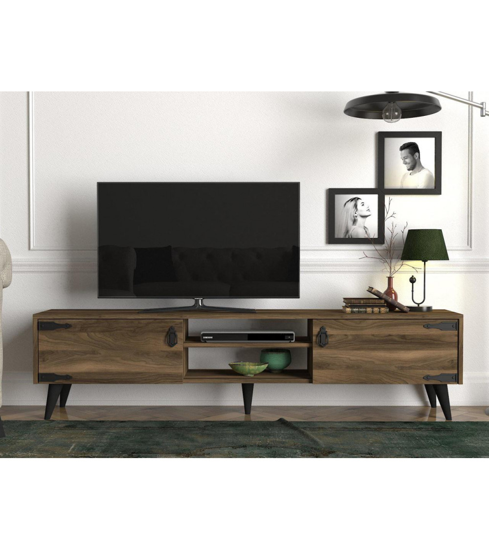 Conjunto mueble TV ATHES nogal 180 cm
