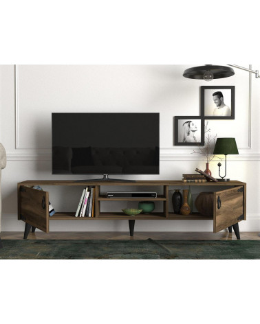 Conjunto mueble TV ATHES nogal 180 cm