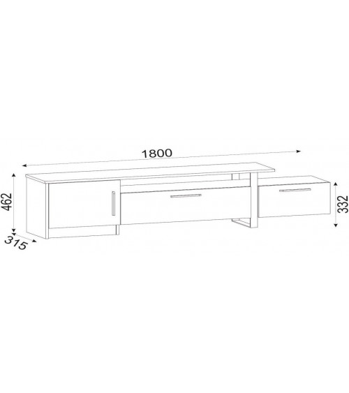 Meuble TV ARAMIS noyer 180 cm