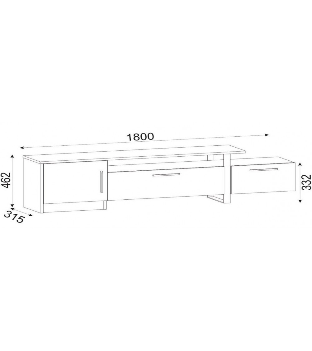 Mueble TV ATHES nogal 180 cm