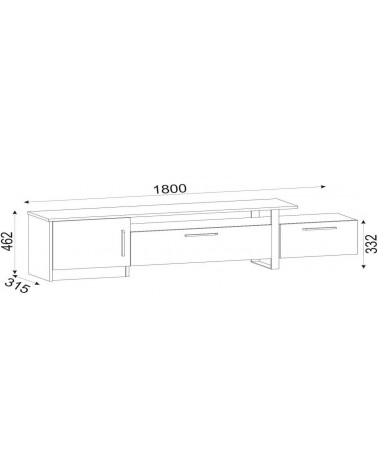 Meuble TV ARAMIS noyer 180 cm