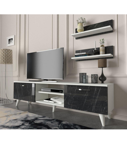 Conjunto mueble TV GLOSS nogal 180 cm