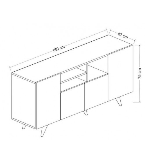 Buffet 4 portes SANSA 160 cm