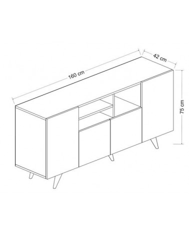 Buffet 4 portes SANSA 160 cm