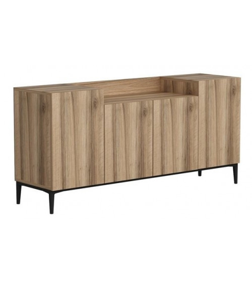 Buffet 4 portes ELLARIA noyer doré 160 cm