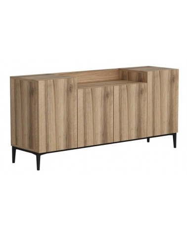 Buffet 4 portes ELLARIA noyer doré 160 cm