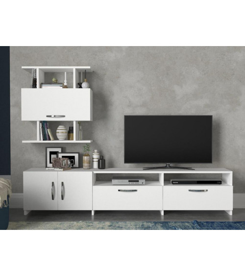 Ensemble meuble TV NEVA blanc 180 cm