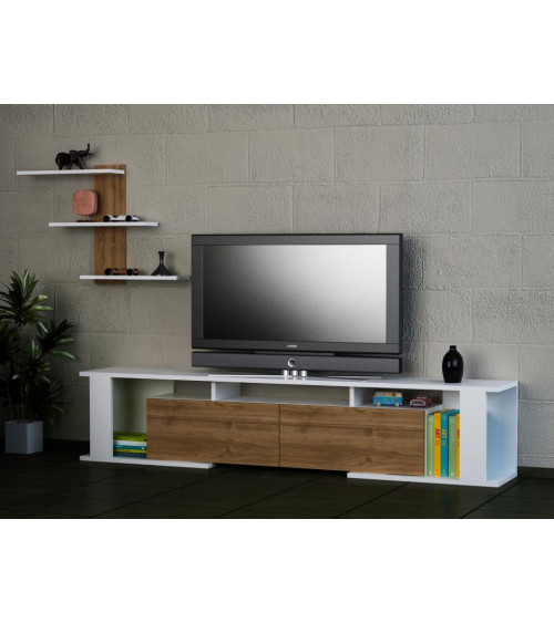Conjunto mueble TV ASOS blanco 180 cm