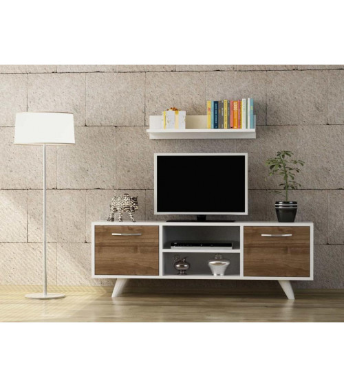 Conjunto mueble TV KAZABLANKA blanco 182 cm