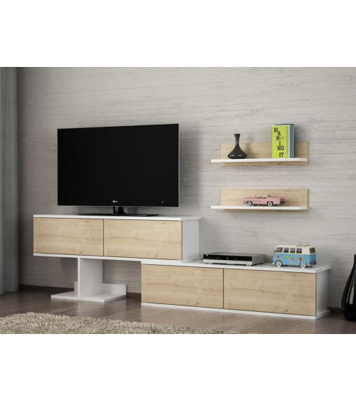 Ensemble meuble TV MAXIMUS blanc saphir 210 cm