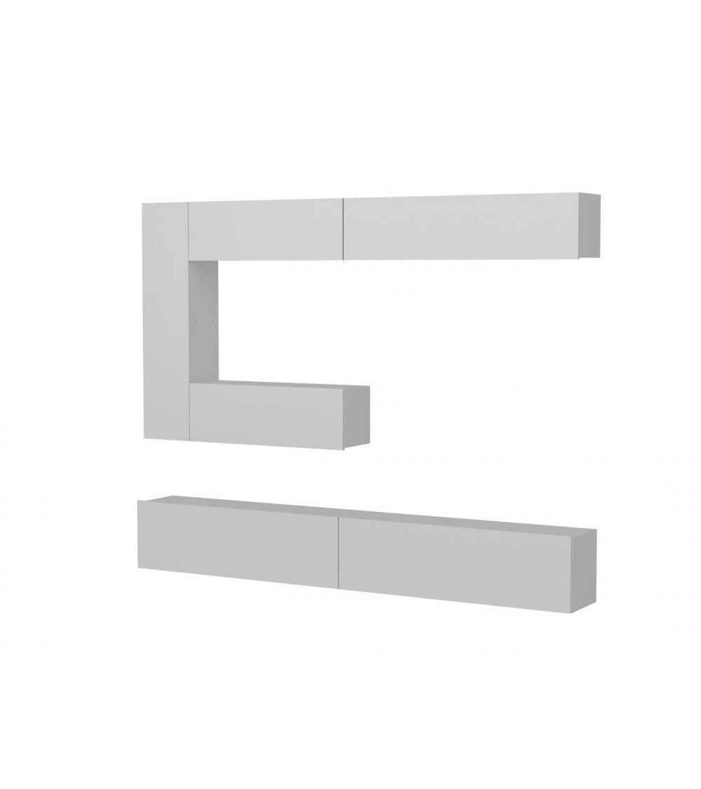 Ensemble meuble TV GIZMO blanc 240 cm