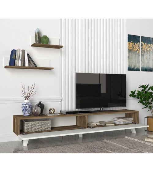Conjunto mueble TV MARINA blancocordoba 150 cm