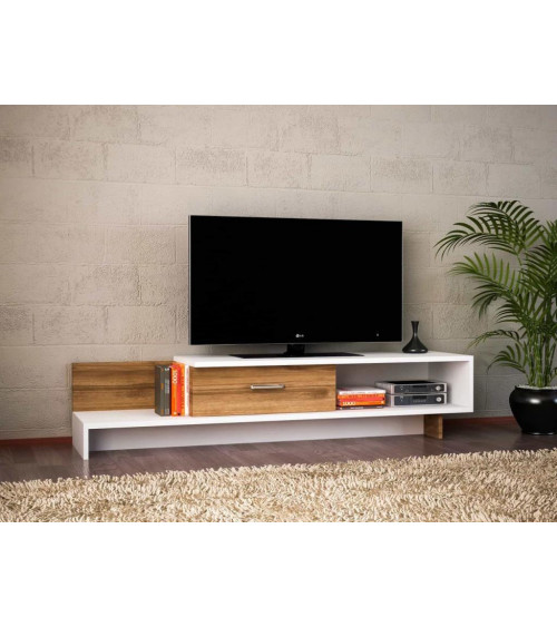 Meuble TV WRAP blanc noyer 162 cm