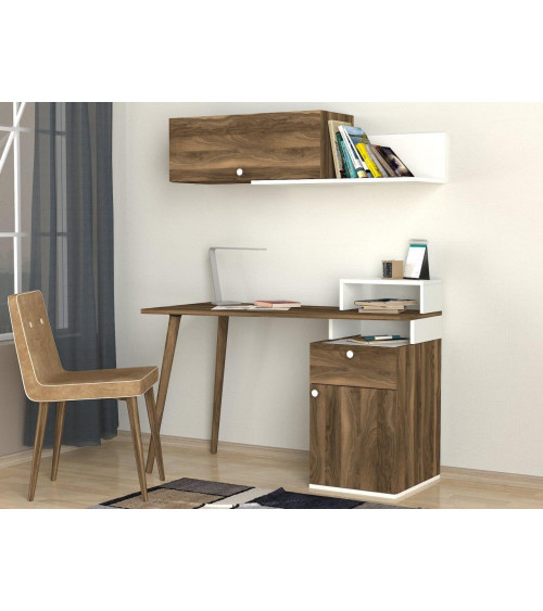 Bureau ATHOS blanc noyer