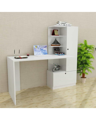 Ensemble bureau et bibliothèque MERINOS blanc