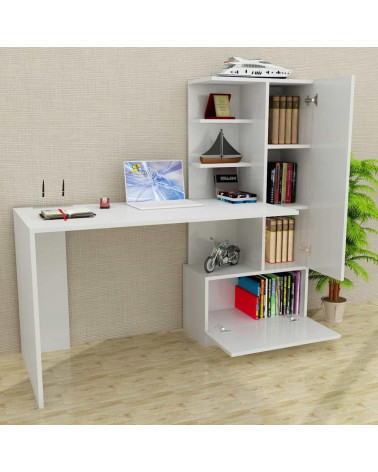 Ensemble bureau et bibliothèque MERINOS blanc