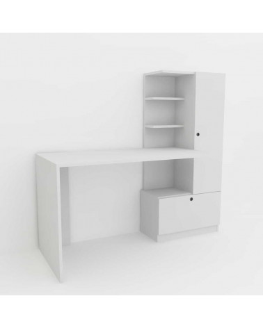 Ensemble bureau et bibliothèque MERINOS blanc