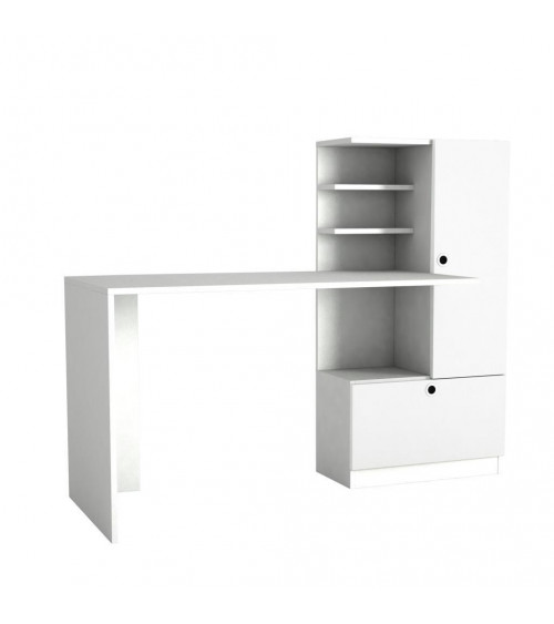 Ensemble bureau et bibliothèque MERINOS blanc