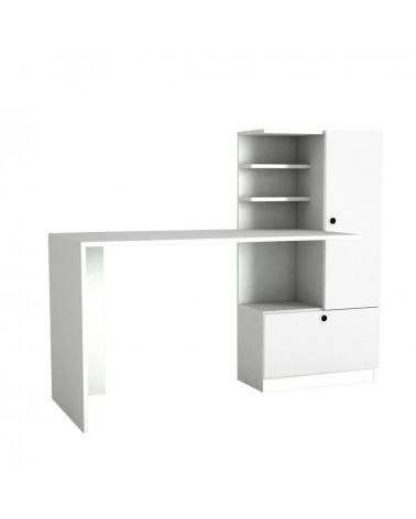 Ensemble bureau et bibliothèque MERINOS blanc