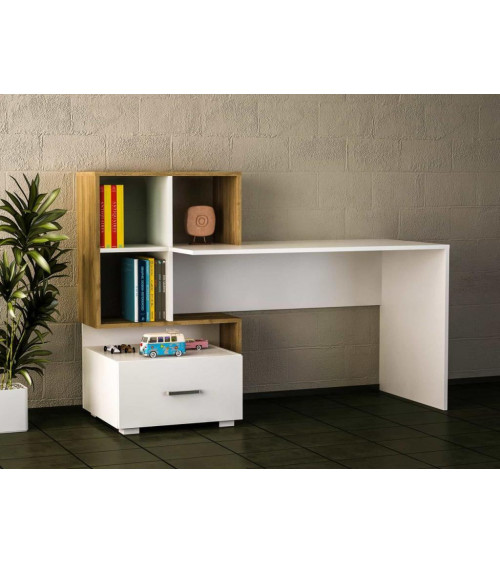 Bureau BLOOM blanc noyer