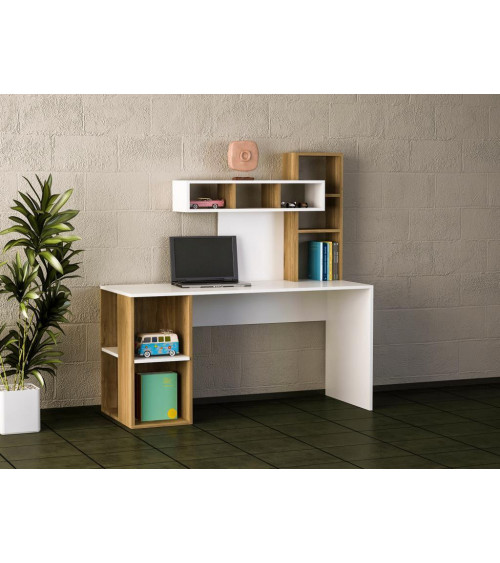 Bureau CORAL blanc noyer