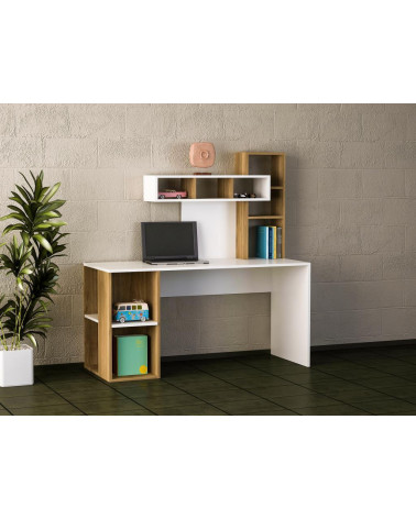 Bureau CORAL blanc noyer