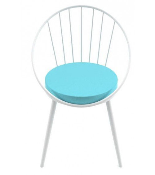 Chaise EVDEMO blanc turquoise