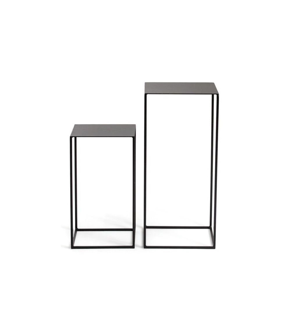 Table d'appoint double en métal