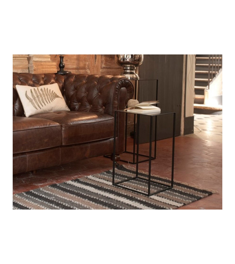 Table d'appoint double en métal