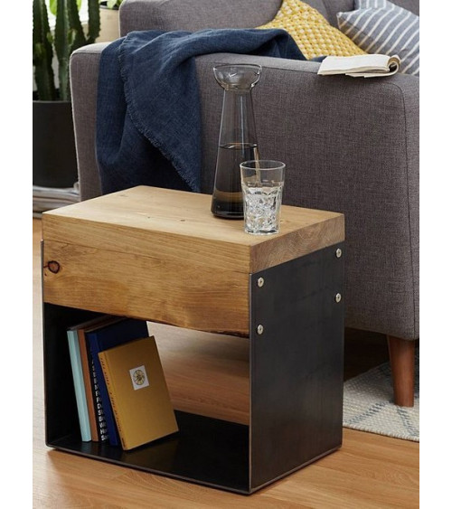 Mesa de apoyo doble en metal negro