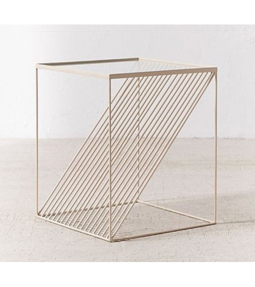 Table d'appoint en métal blanc