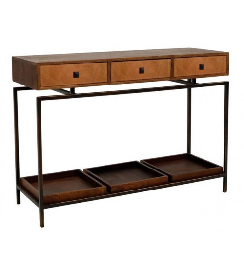 Consola en metal y mármol blanco 120 cm