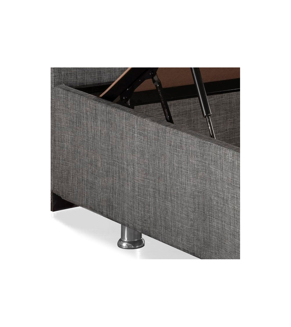 LIT coffre NIRON SILVER gris160x200 cm LIT coffre NIRON SILVER gris160x200 cm