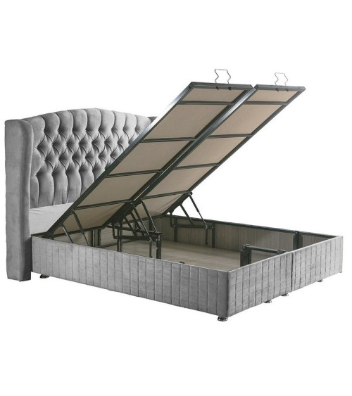 LIT coffre SULTAN gris en plusieurs dimensions