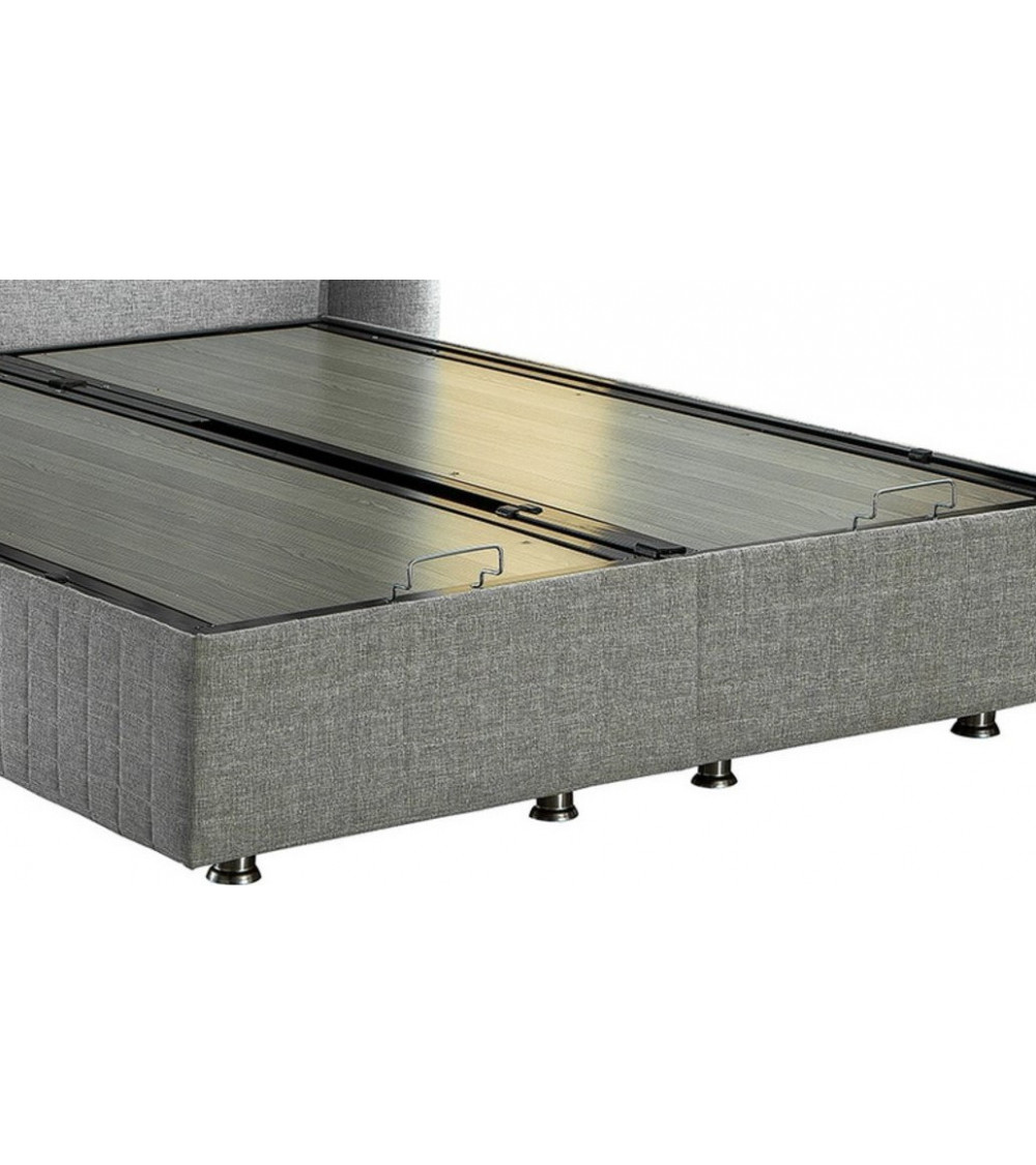 Cama cofre BELLE antracita + colchón y cabecero incluidos 90/160x200 cm