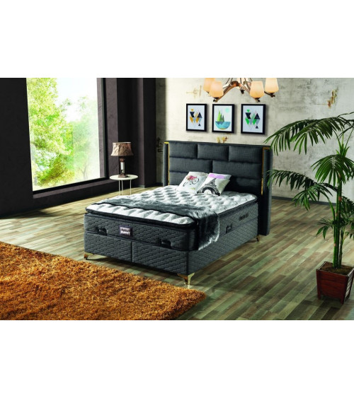 LIT coffre ROYAL + matelas et tête de lit inclus 160x200 cm