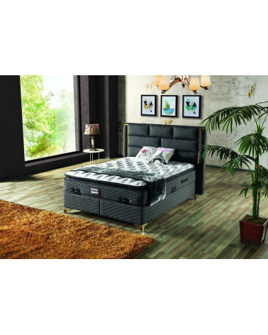 LIT coffre ROYAL + matelas et tête de lit inclus 160x200 cm