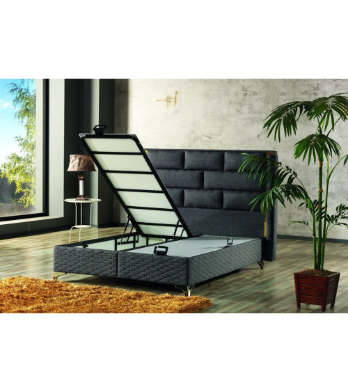 LIT coffre ROYAL + matelas et tête de lit inclus 160x200 cm