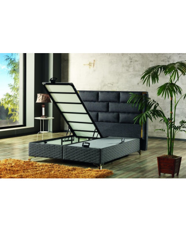 LIT coffre ROYAL + matelas et tête de lit inclus 160x200 cm