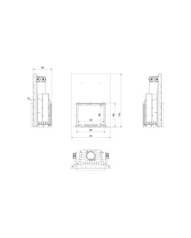 Inserire l'angolo camino Trivision 10 kw