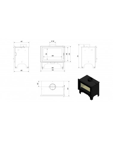 Insert cheminée BASIA 15