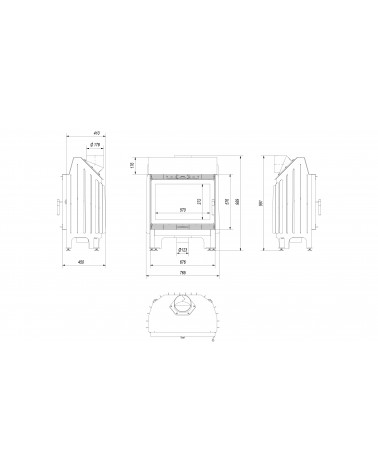 Inserire l'angolo camino Trivision 10 kw