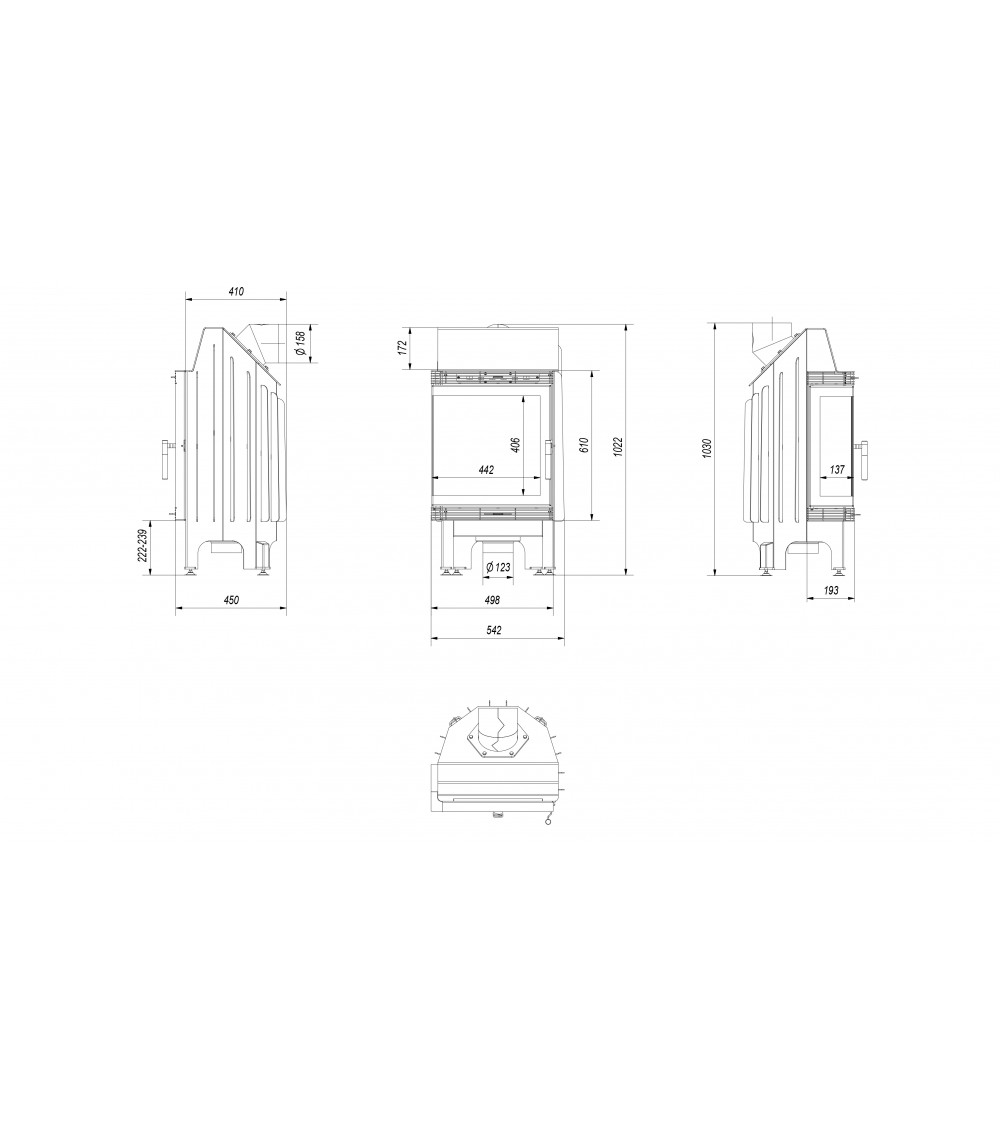 Insert cheminée BLANKA 8 BS vitre à gauche Insert cheminée BLANKA 8 BS vitre à gauche