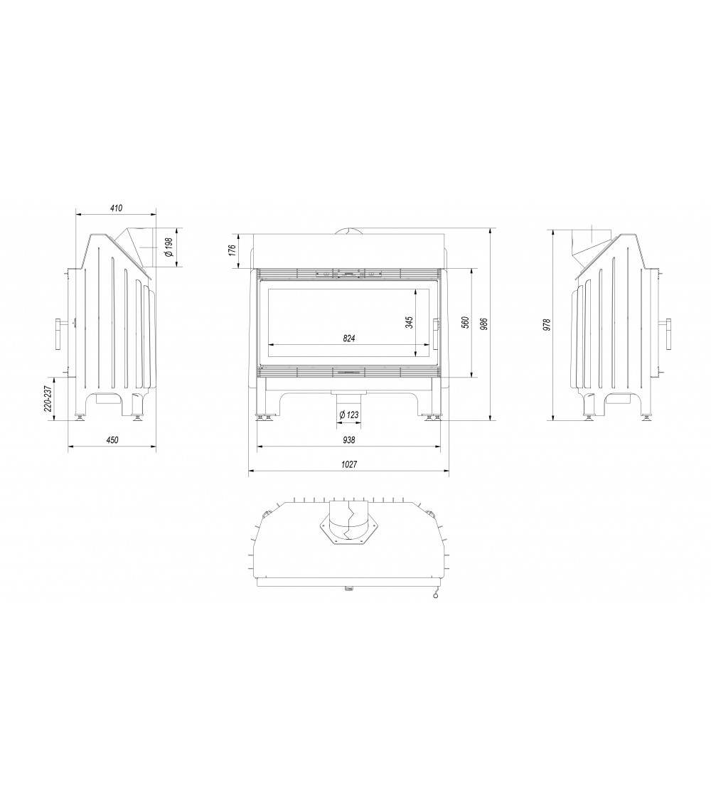 Insert cheminée BLANKA 910 14 KW