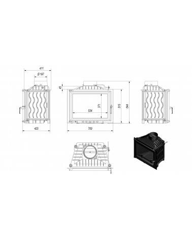 Insert cheminée ERYK 12 700